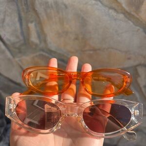 Stylish Sunglasses Set - Orange and Clear